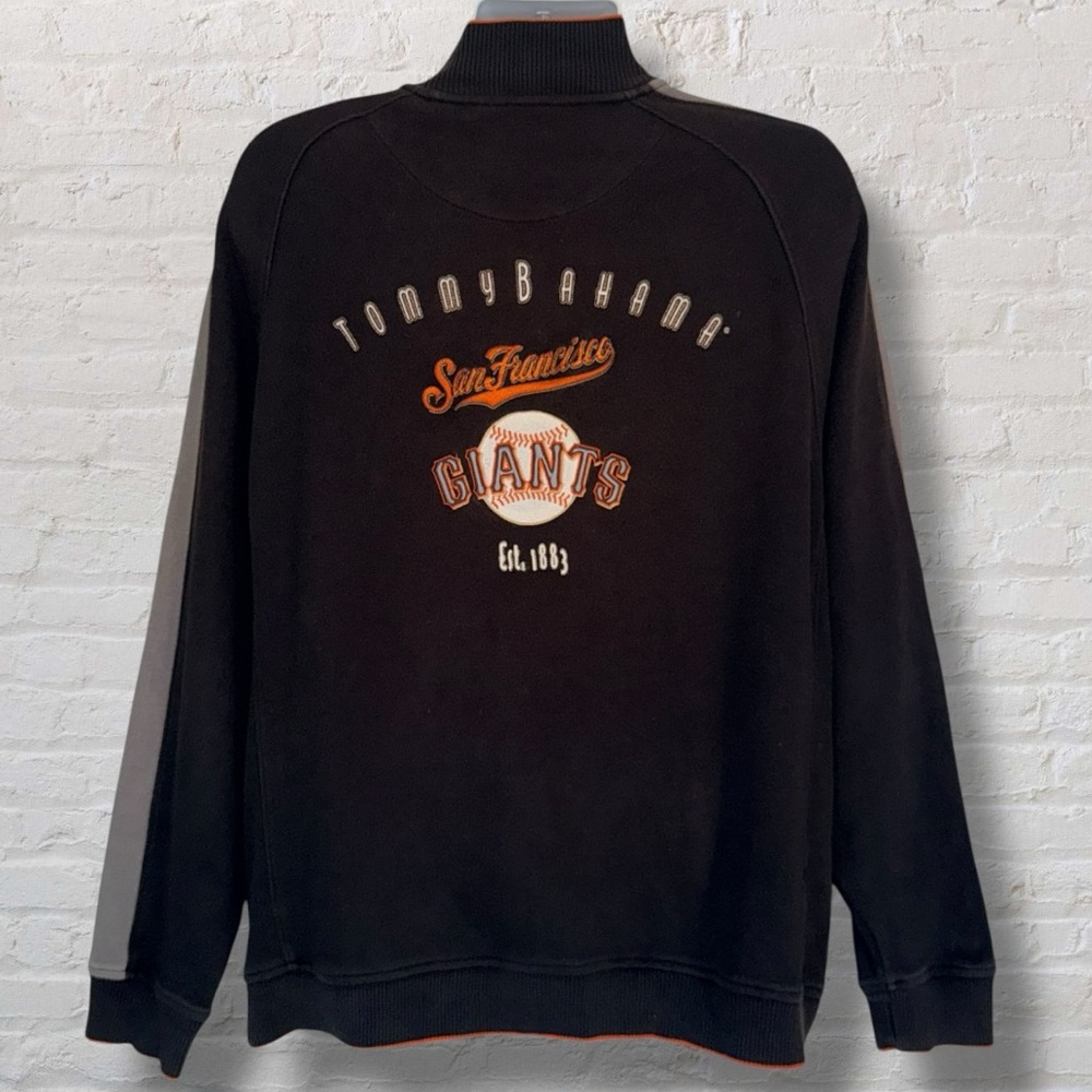 Tommy Bahama San Francisco Giants Full Zip Jacket L MLB Baseball Black Orange